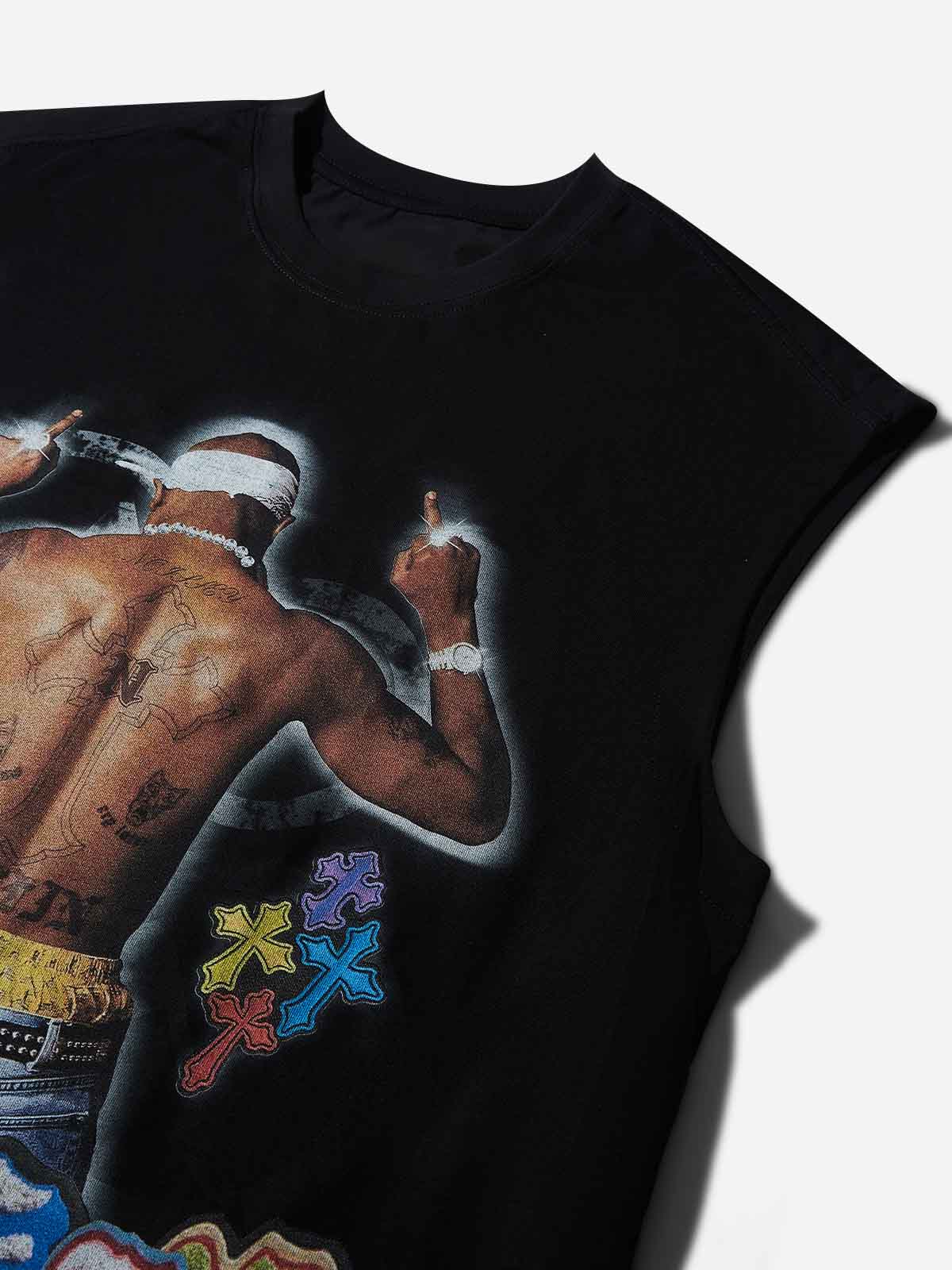 2Pac Classic Back Silhouette Print Tank Top - Image 3