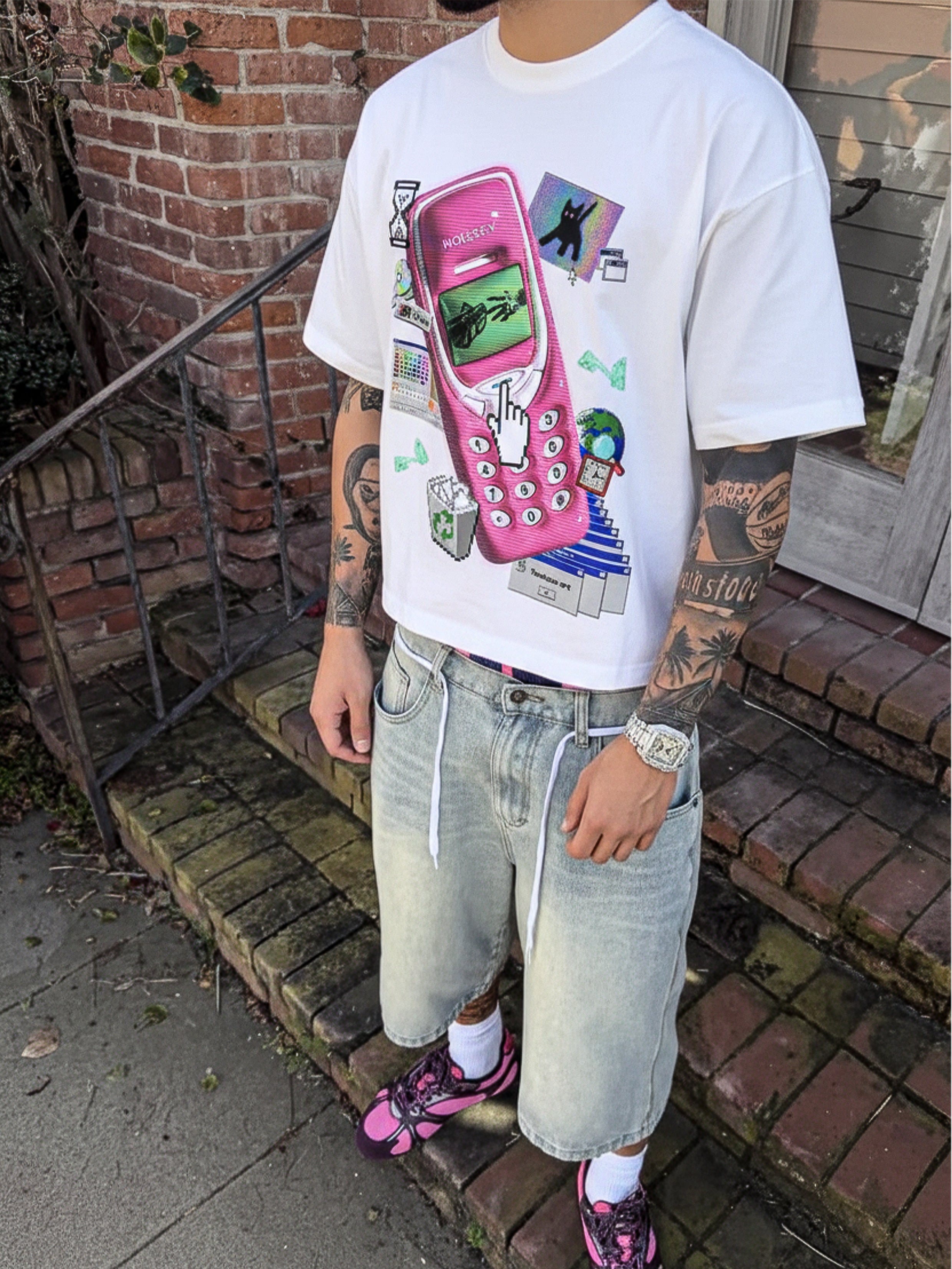 NOISSEY "Timeless Art" Boxy Oversized Heavyweight Tee - White - Image 5