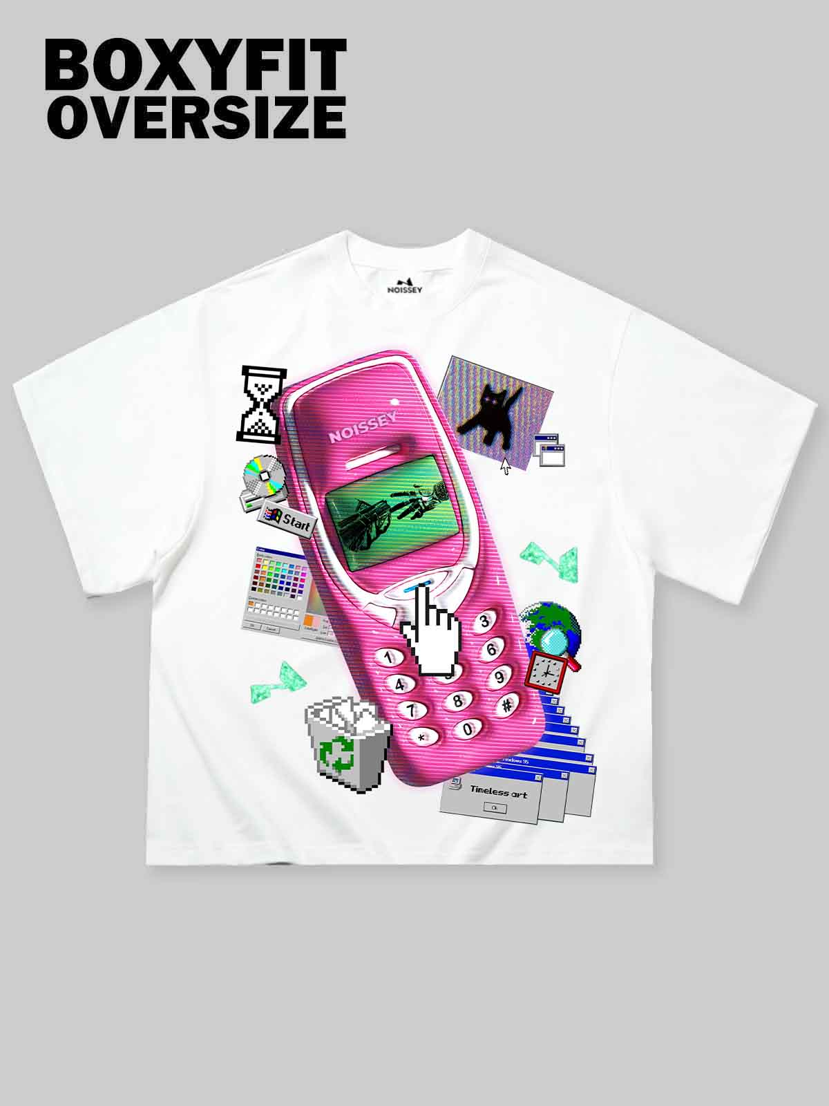 NOISSEY "Timeless Art" Boxy Oversized Heavyweight Tee - White - Image 6