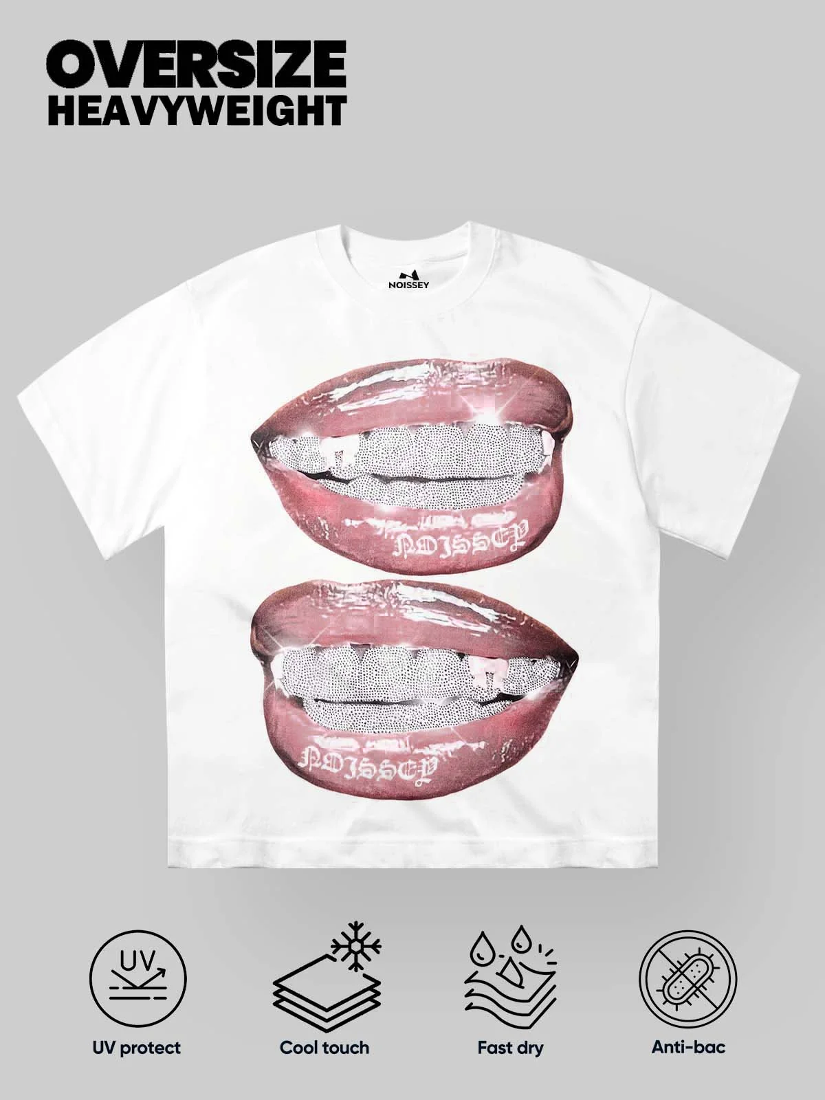 3D Rhinestone Grillz Tee | Authentic "Iced Out" Crystal Detail | NOISSEY - Image 7