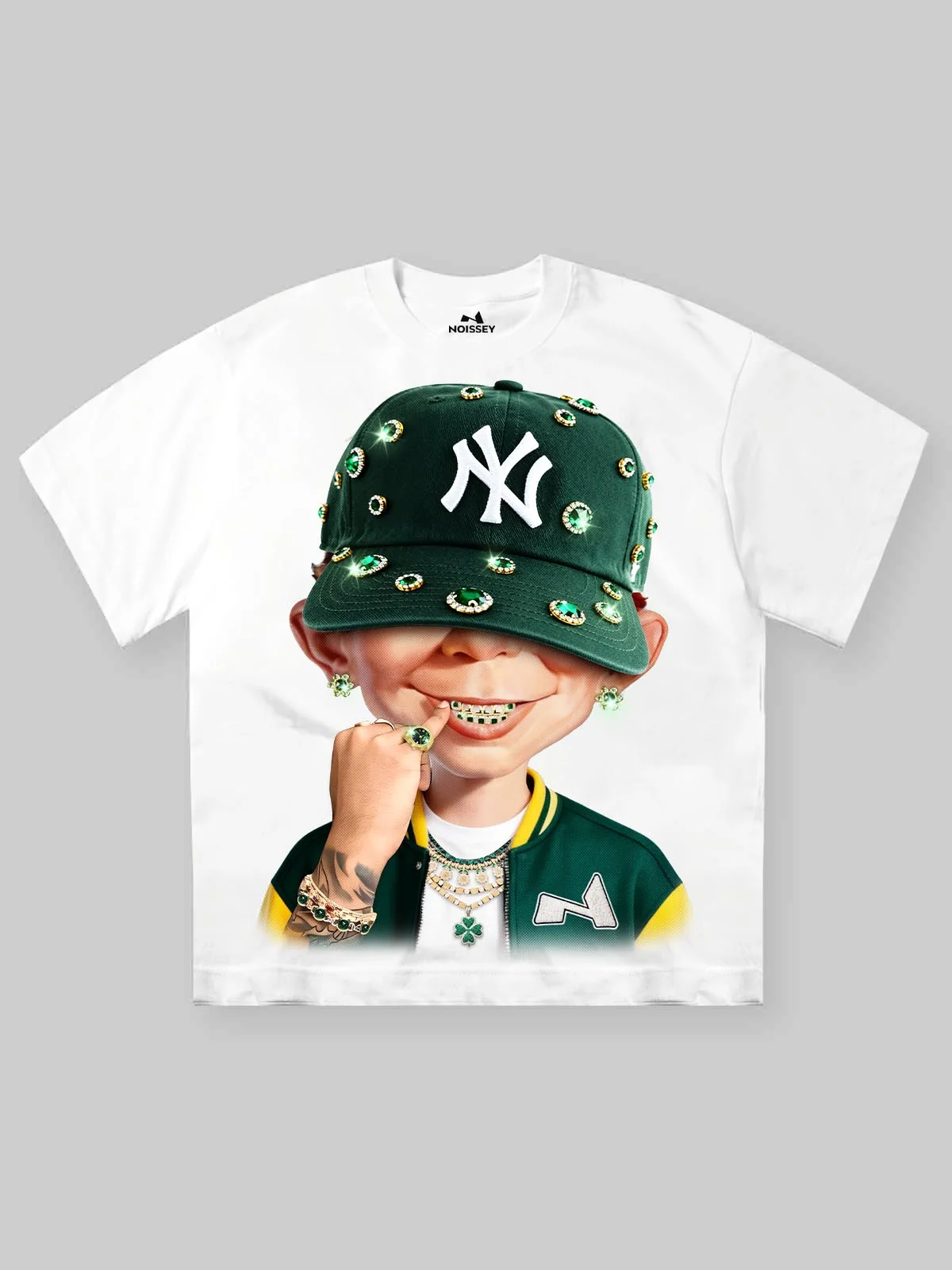 Bad Boy and His Green Diamond Hat Oversized T-Shirt
