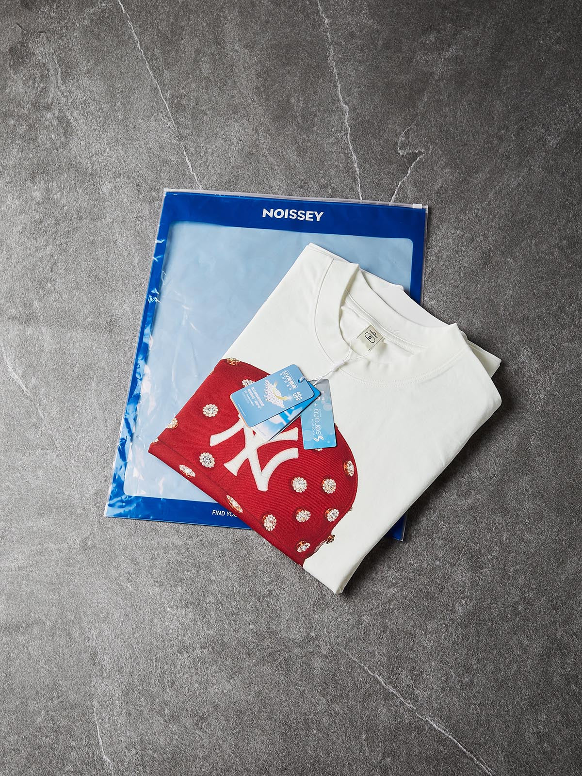 NOISSEY "Bad Boy Red Snapback" Tee - Clean White 260G Heavyweight Little Oversized Streetwear T-Shirt - Image 9