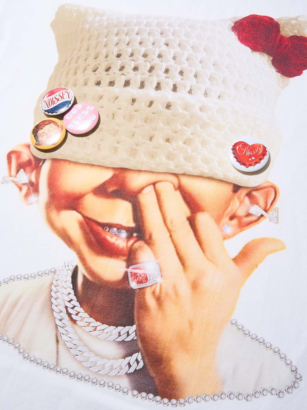 NOISSEY "Bad Boy" DIY Crochet Beanie Cooling Heavyweight Tee (4 Pins Included) - Image 9