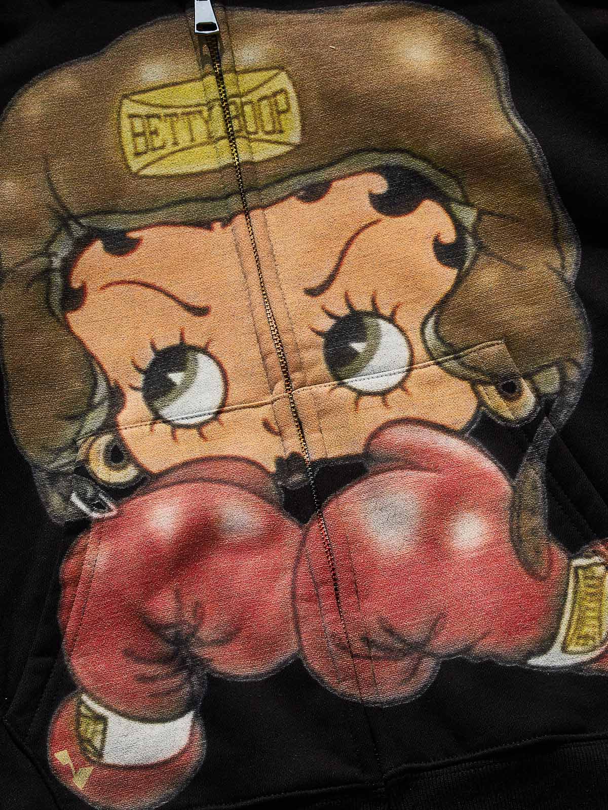 Vintage Betty Boop Boxing Graphic Hoodie - Y2K Aesthetic Boxy Zip-Up - Image 16
