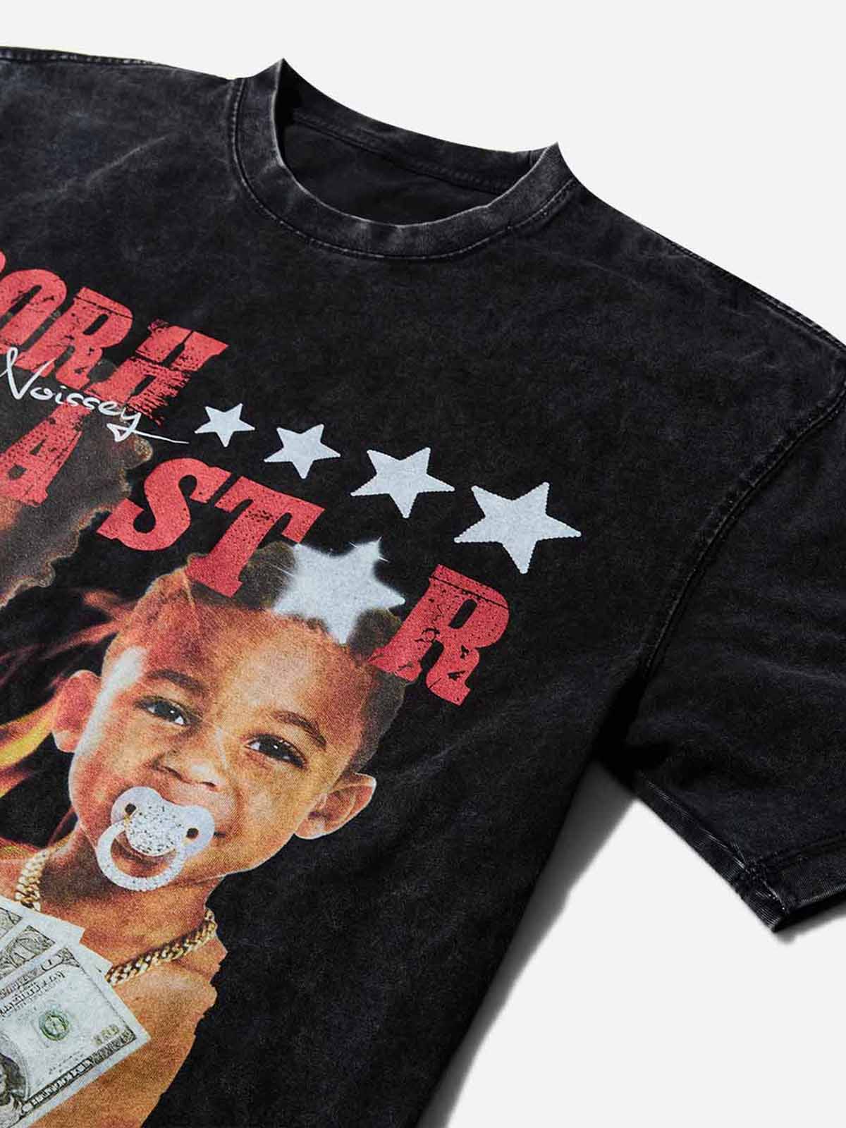 "Born a star" Washed Print T-shirt - Image 5