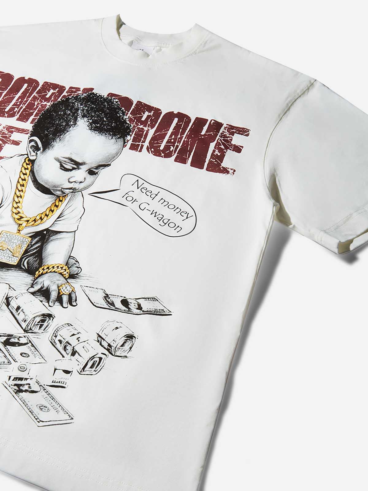 Born Broke Die Rich Kids T-Shirt - Motivational Slogan Streetwear - Image 7