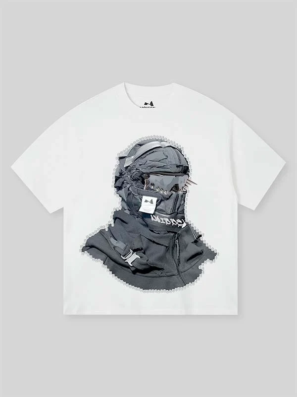 BOUNCE BACK© Black Shattered Collage Face Mask T-shirt - Image 4