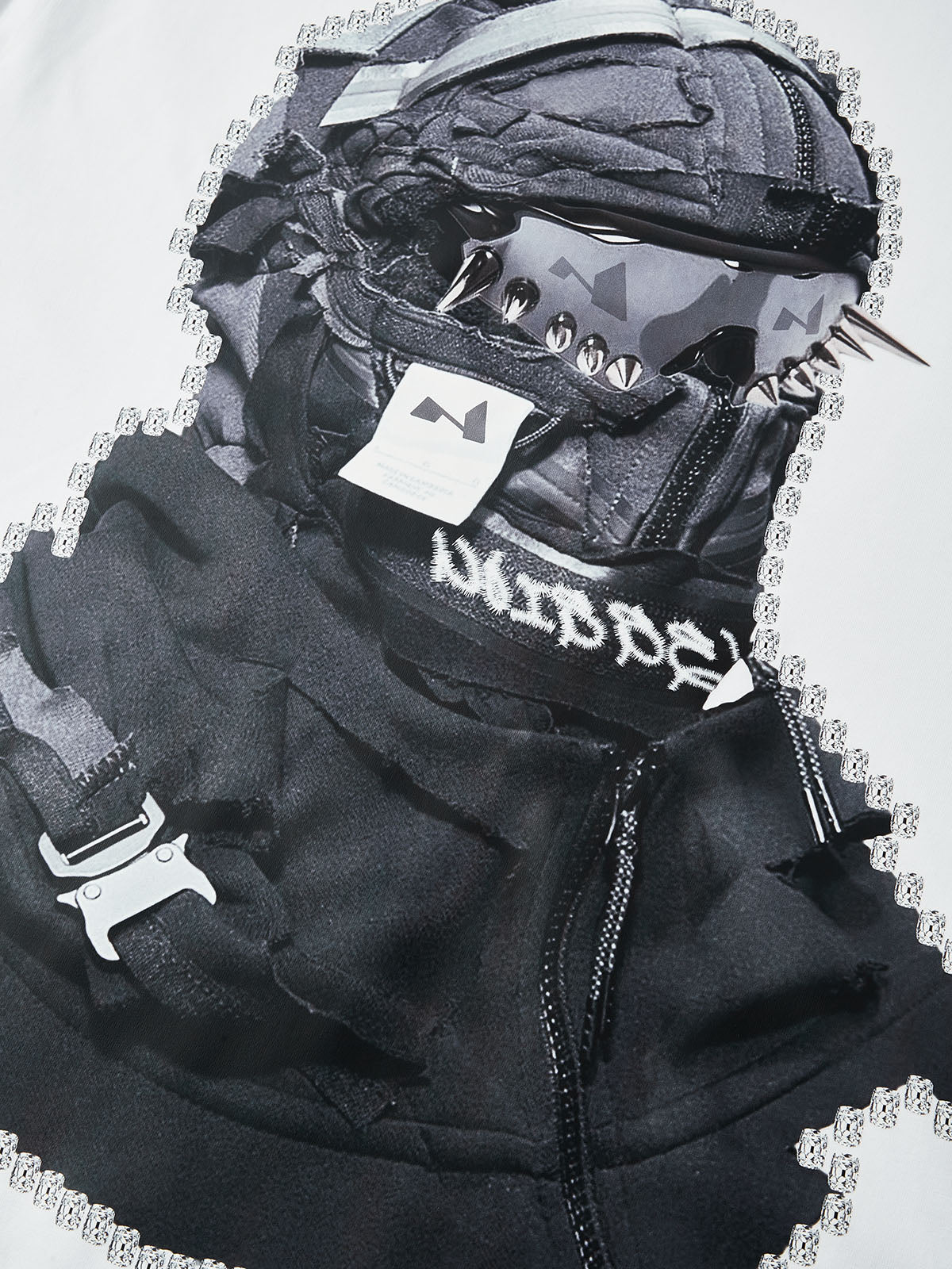 BOUNCE BACK© Black Shattered Collage Face Mask T-shirt - Image 5