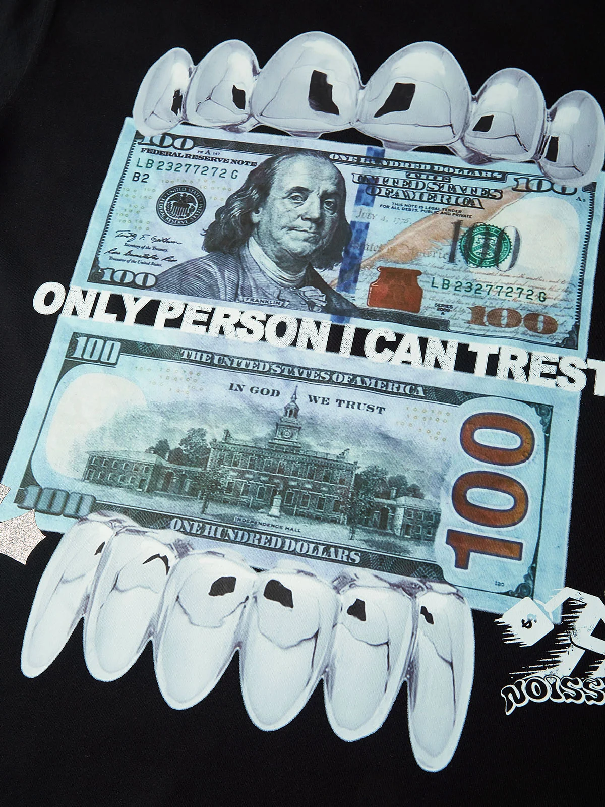 BOUNCE BACK© “Only Person I Can Trust” Double-sided Pattern Print T-shirt - Image 3
