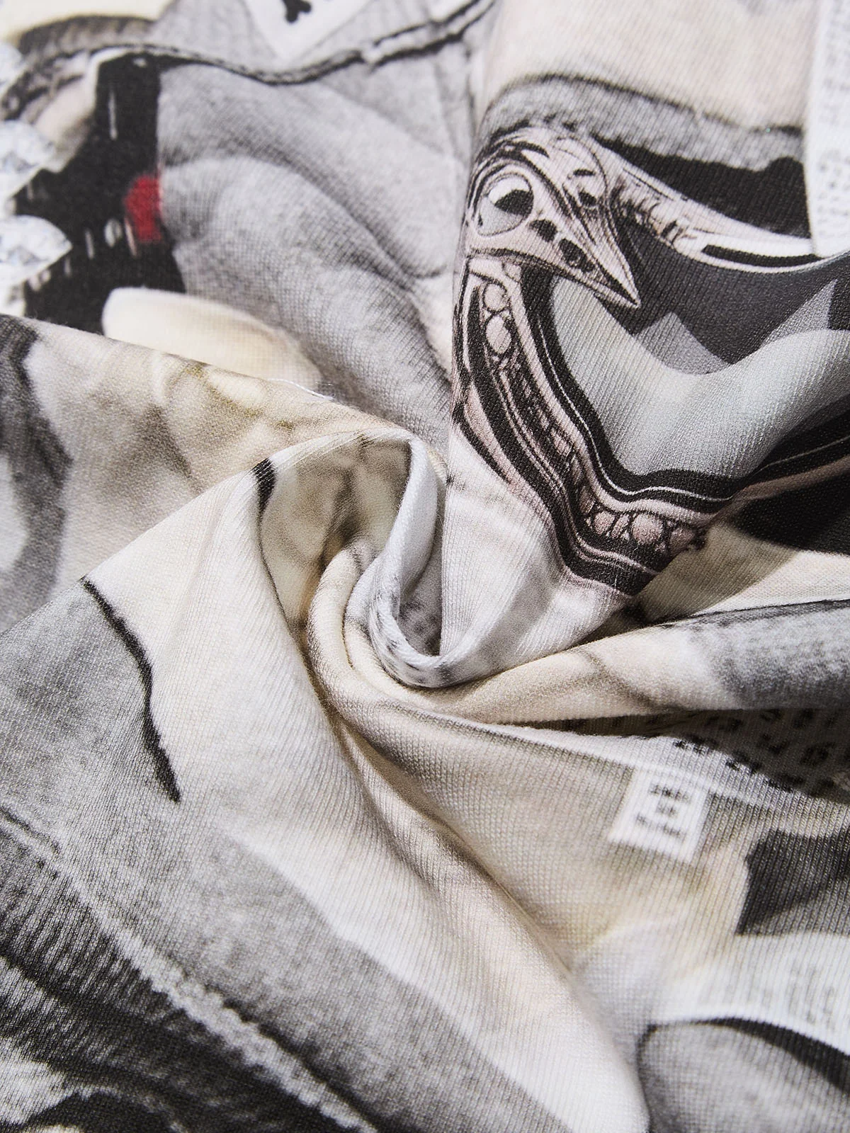 BOUNCE BACK© Shattered Collage Masked White T-shirt - Image 5