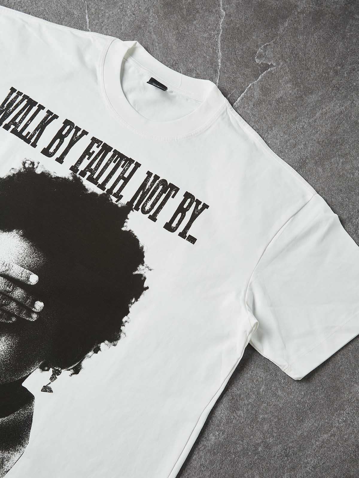 NOISSEY "Walk By Faith" Boxy Heavyweight Vintage Portrait Tee - Cloud White - Image 7