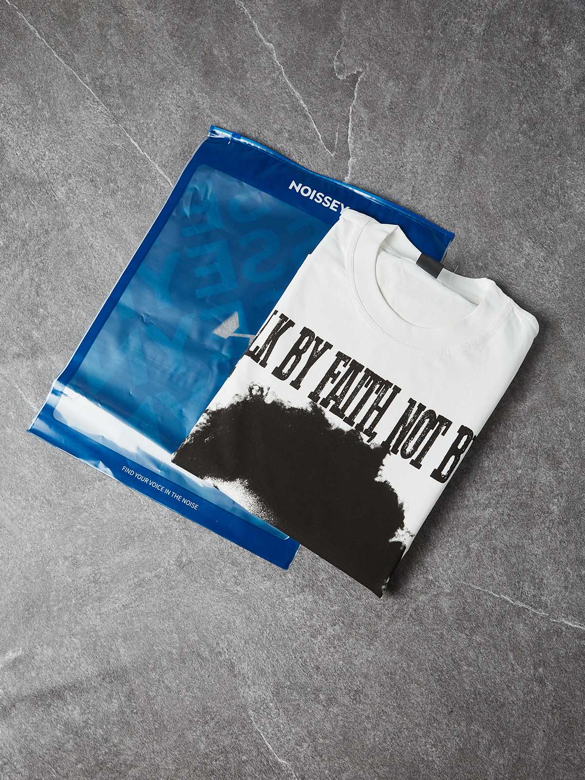 NOISSEY "Walk By Faith" Boxy Heavyweight Vintage Portrait Tee - Cloud White - Image 9