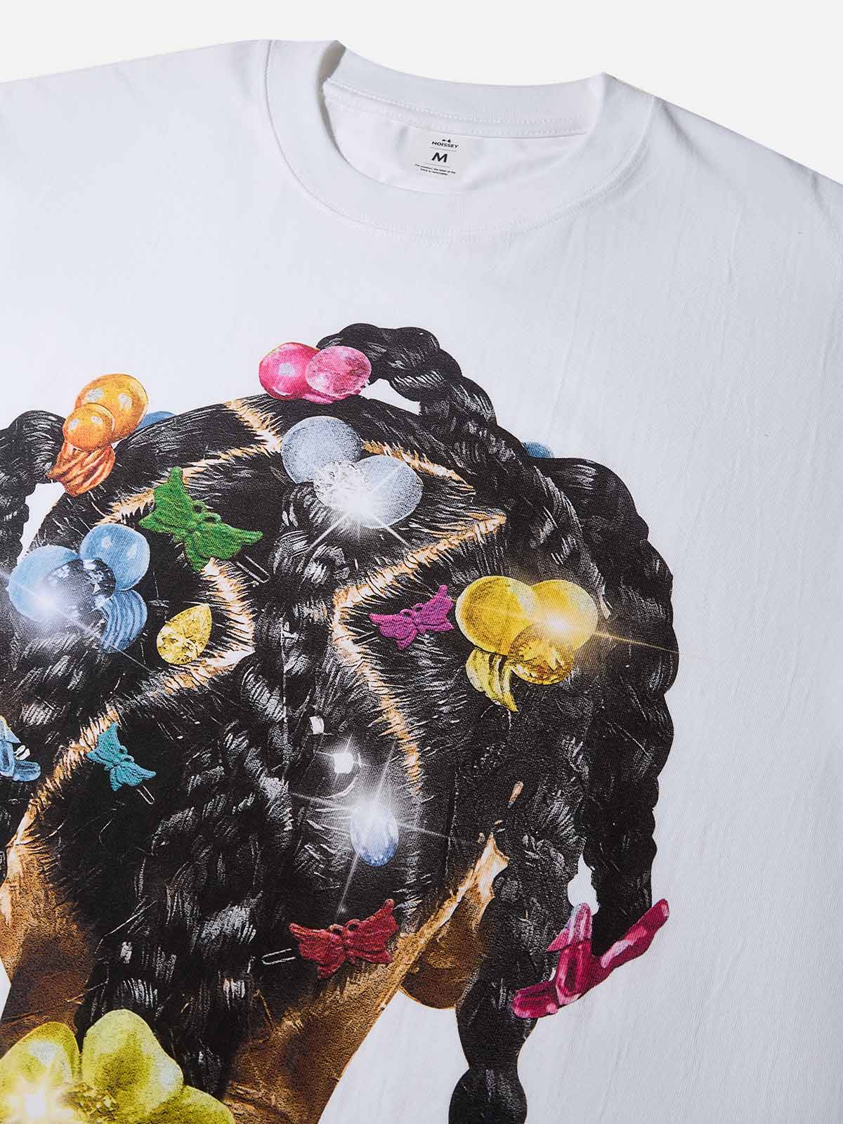 NOISSEY "Y2K Barrette" Braided Hair Cooling Boxy Tee - Image 6