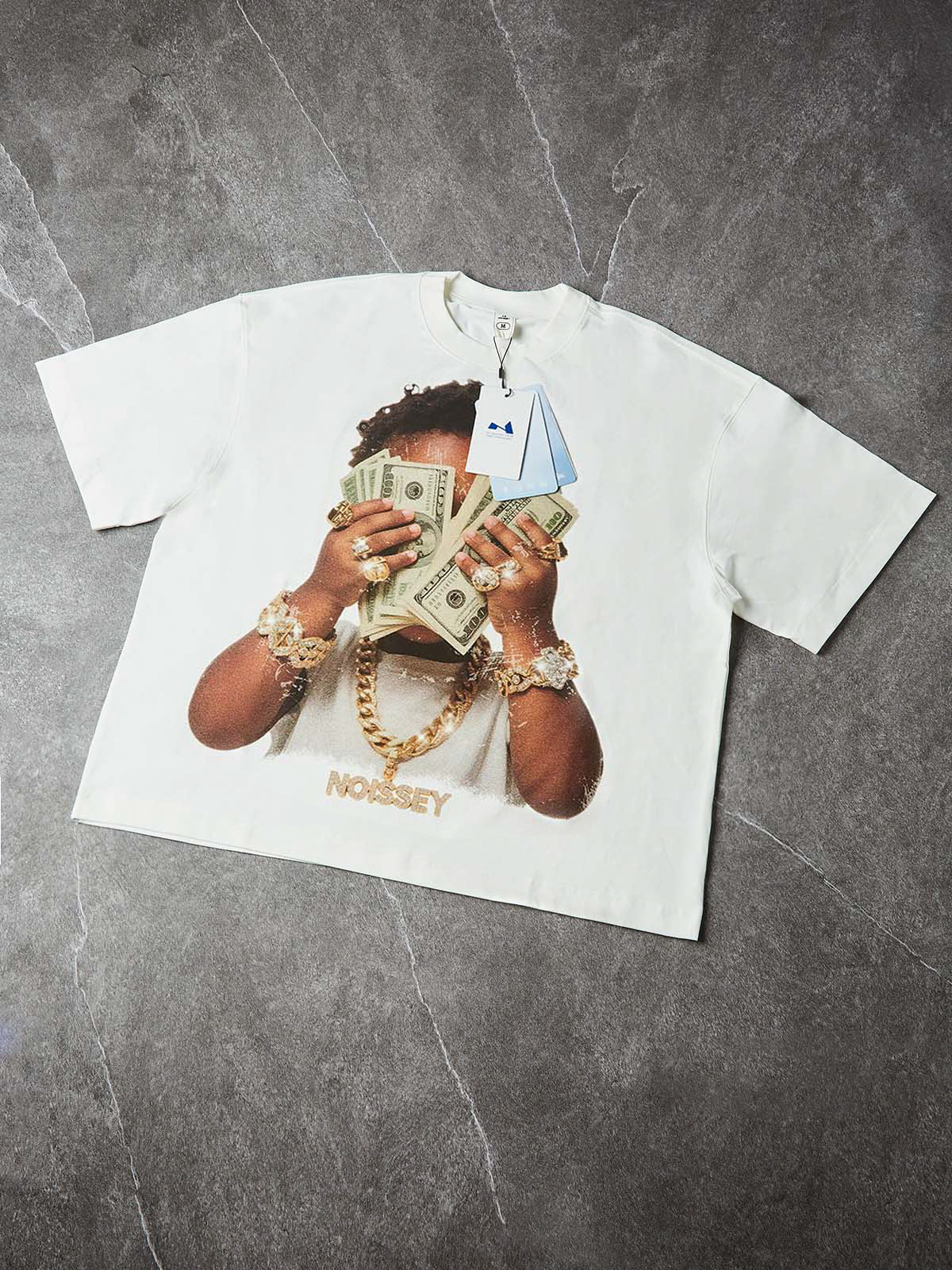 NOISSEY "Rich Forever" Boxy Heavyweight Cooling Tee - White - Image 10