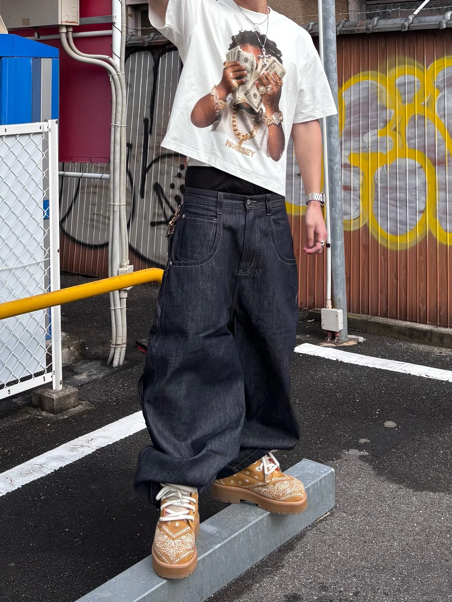 NOISSEY "Rich Forever" Boxy Heavyweight Cooling Tee - White - Image 5