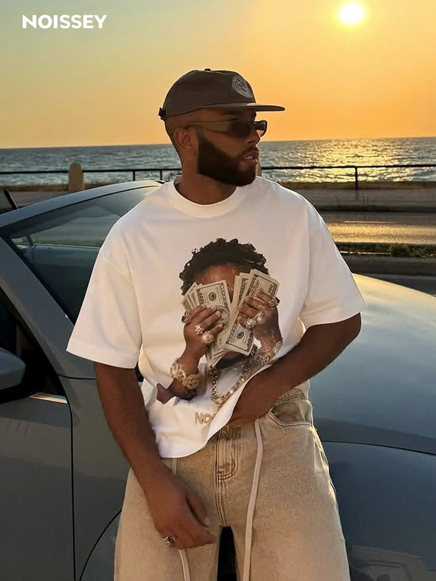 NOISSEY "Rich Forever" Boxy Heavyweight Cooling Tee - White - Image 6