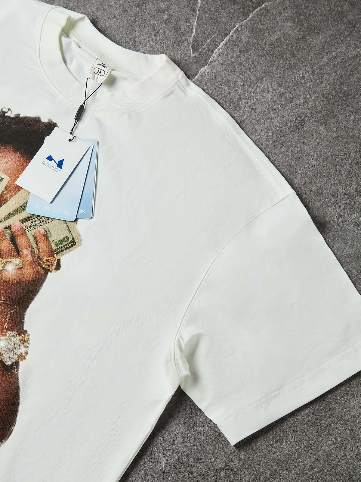 NOISSEY "Rich Forever" Boxy Heavyweight Cooling Tee - White - Image 7