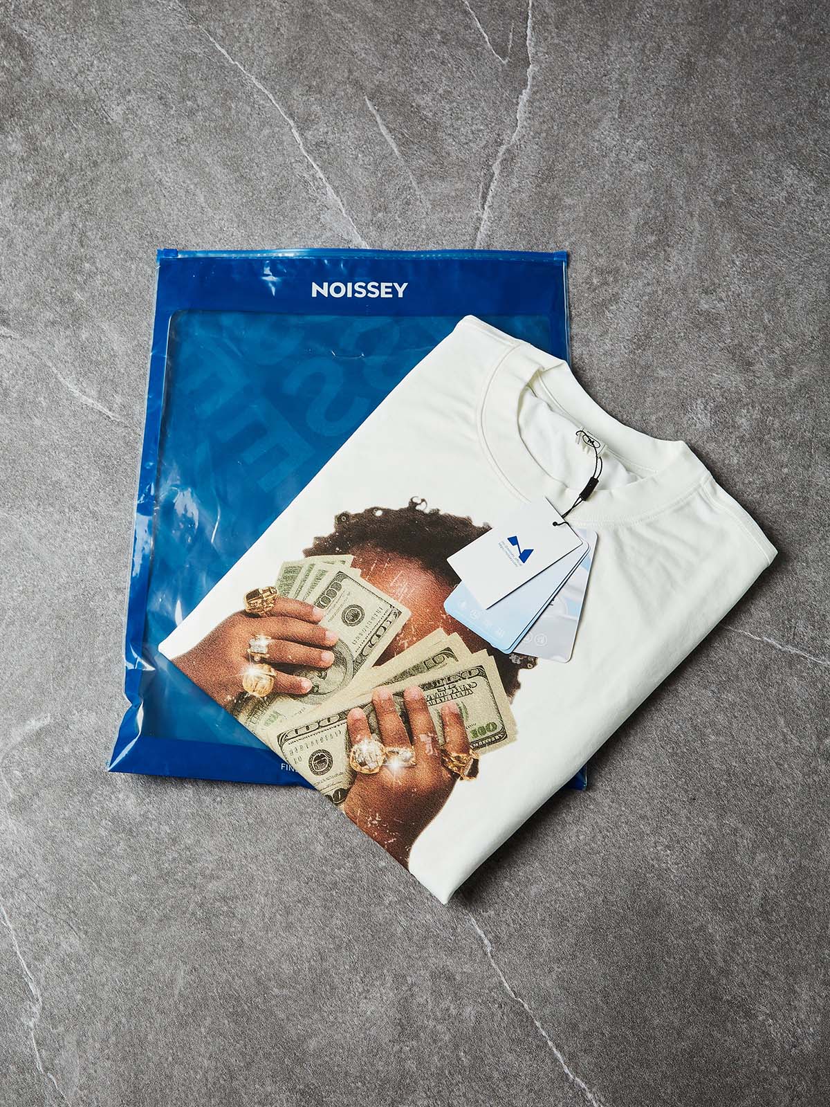 NOISSEY "Rich Forever" Boxy Heavyweight Cooling Tee - White - Image 9
