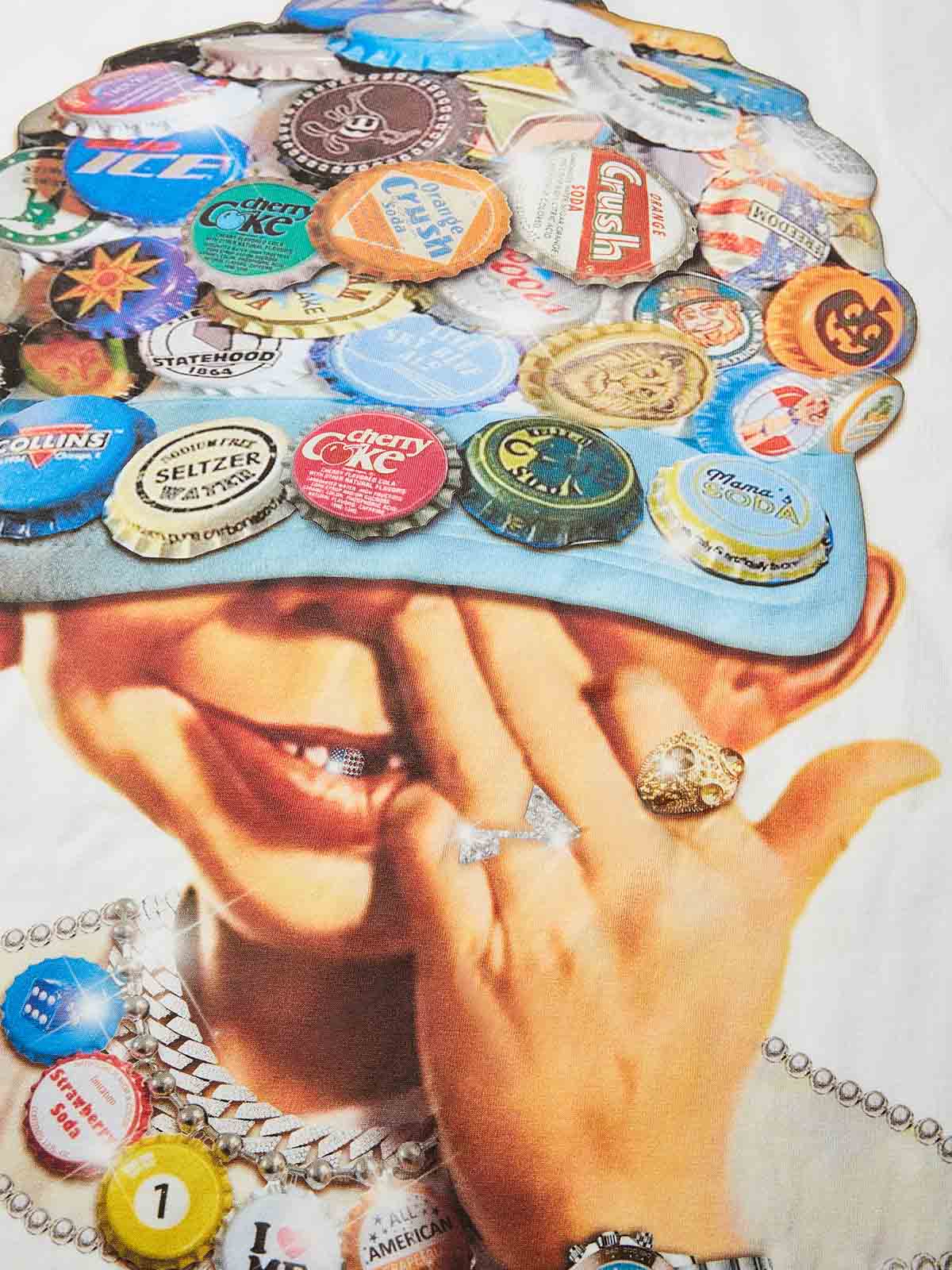 Boxy Oversized T-shirt with Bab Boy Print and Bottle Cap Art Baseball Cap - Image 2