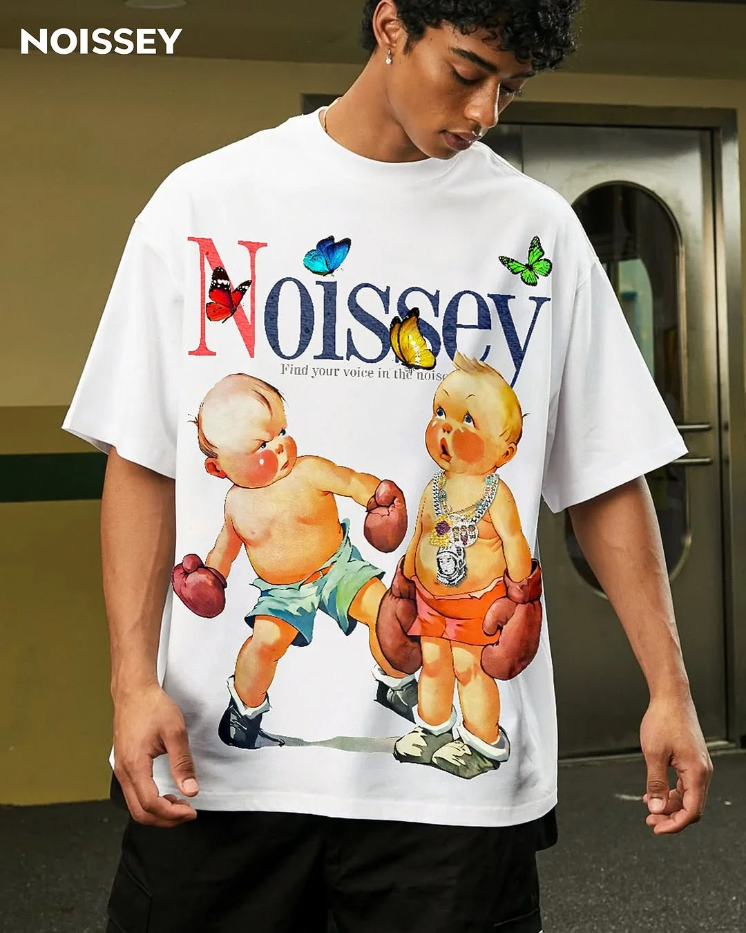 NOISSEY "Vintage Boxing Babies" Cooling Heavyweight Boxy Tee - Image 4