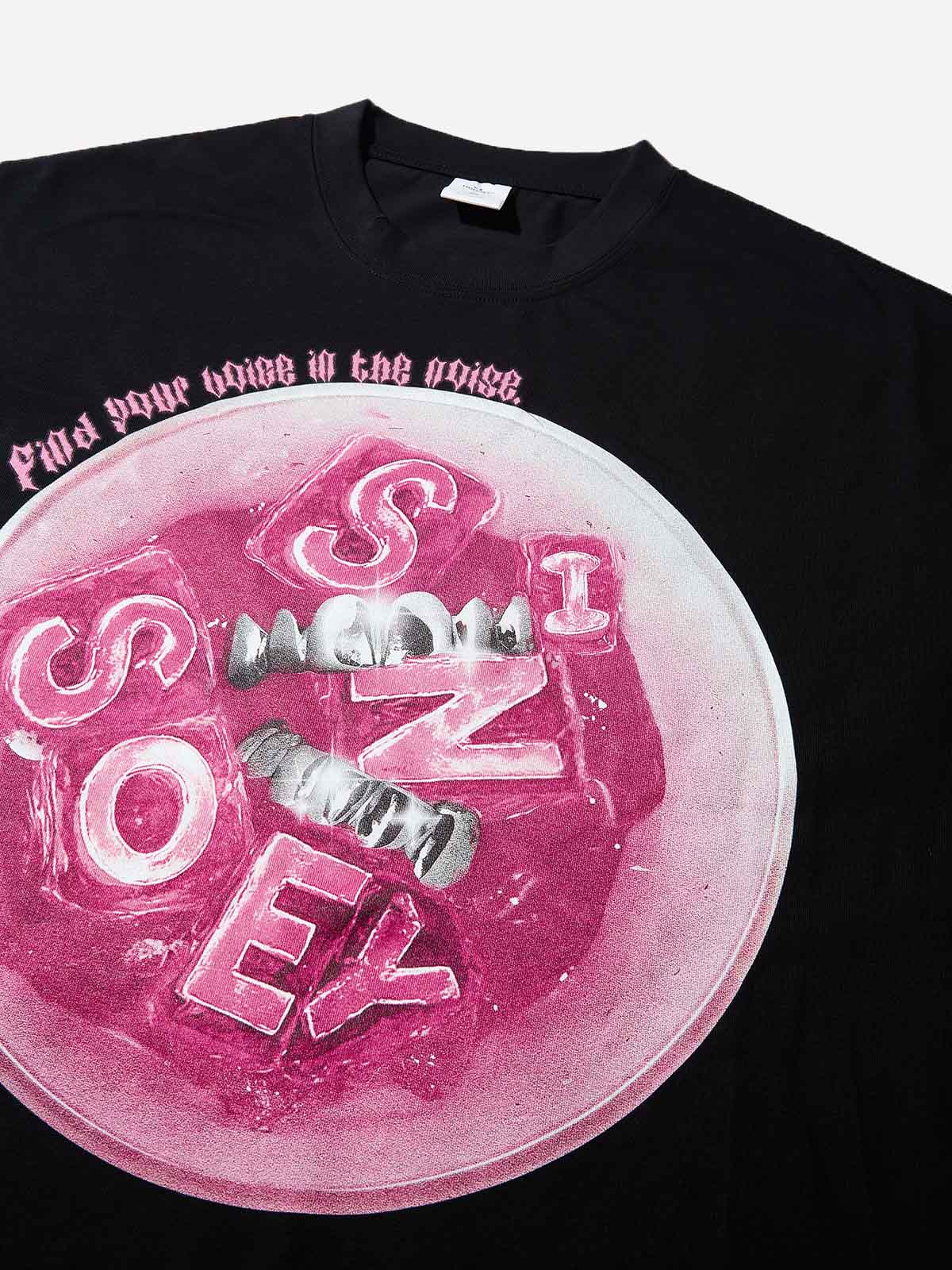 Boxy Oversized T-shirt with Pink Icy Drink Print - Image 5