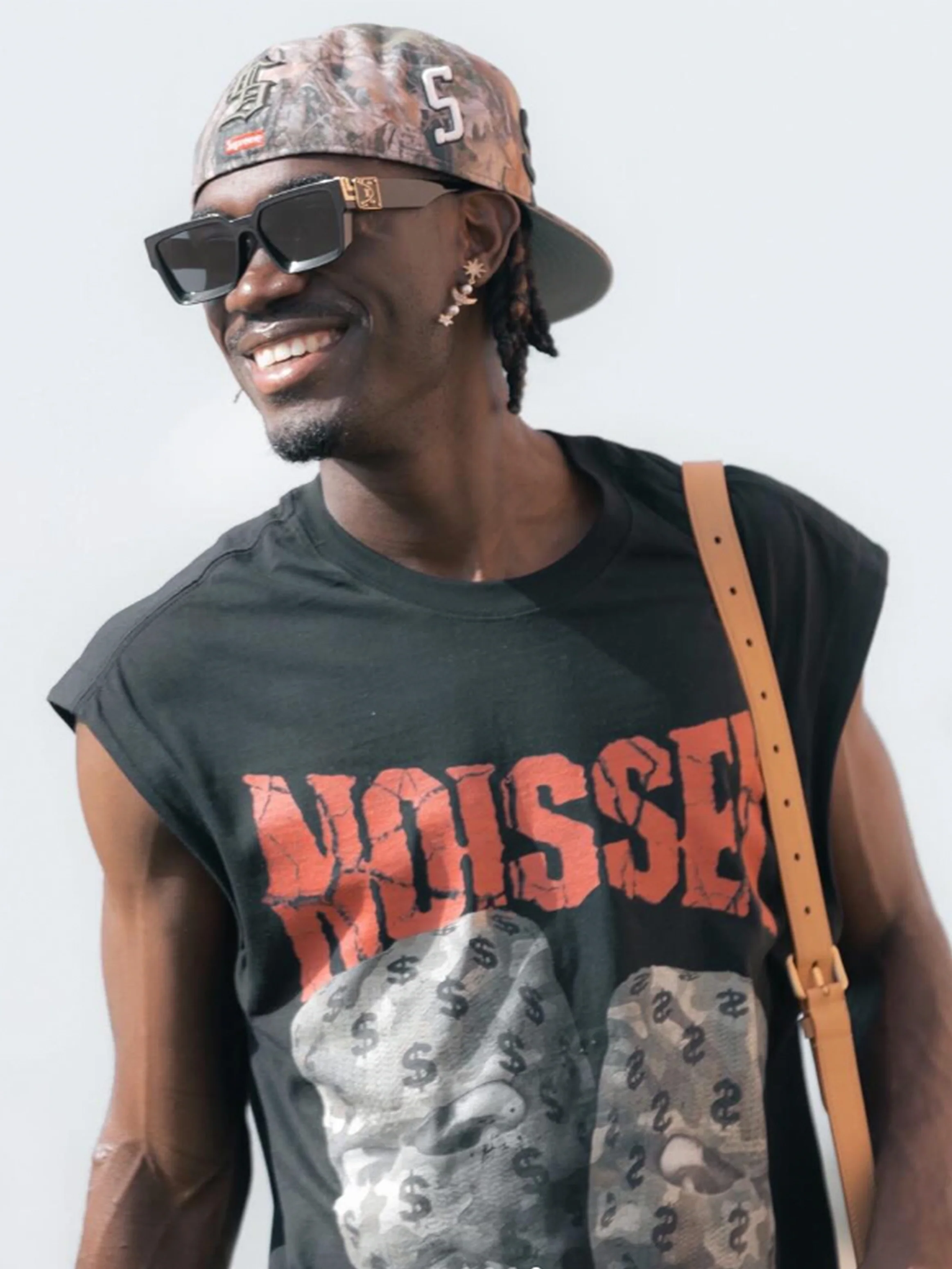 NOISSEY Camo Double Head Mask Print Tank Top - Image 4