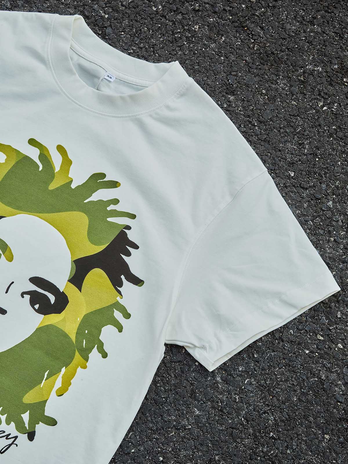 Celebrity Green Camouflage Art Print T-shirt - Image 9