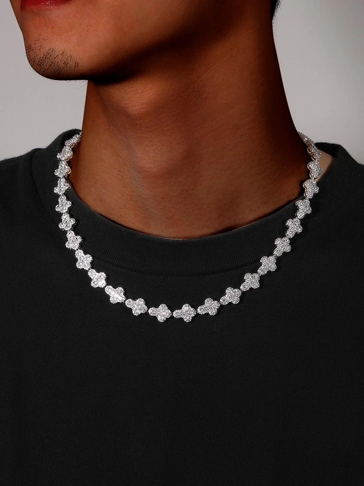 Copper-Inlaid Zircon Cross Necklace & Bracelet - Image 6