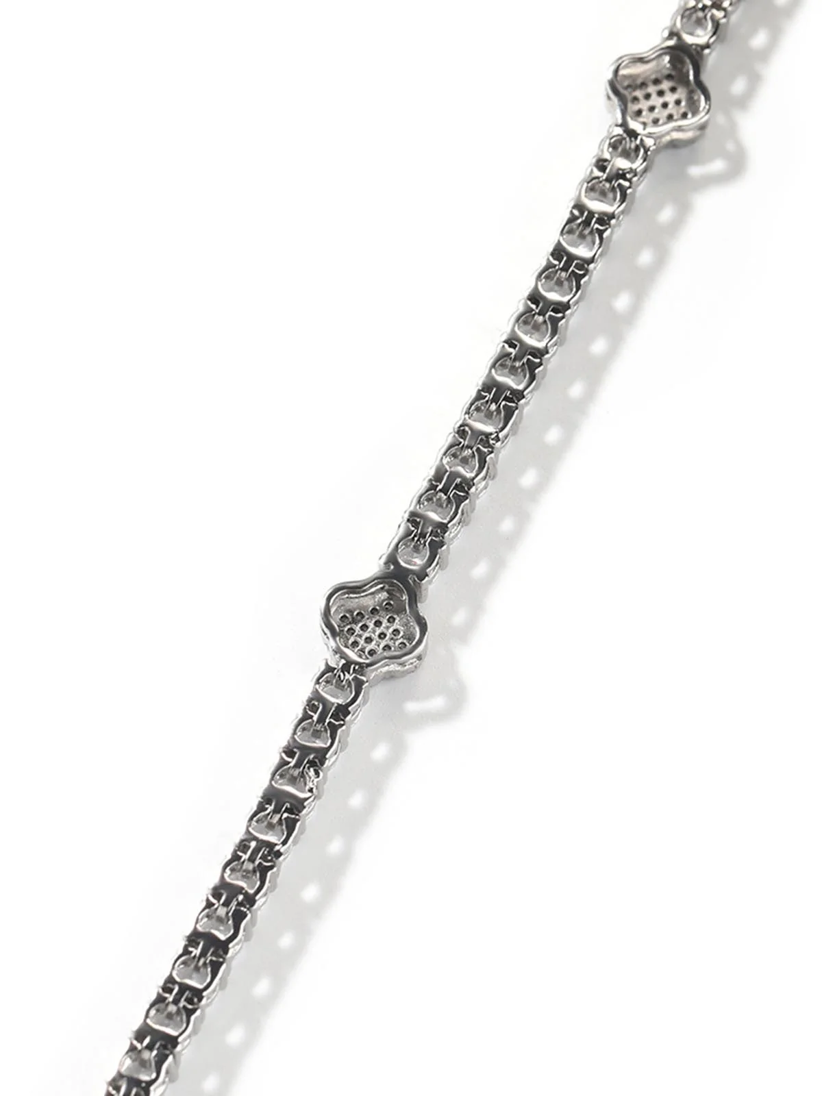 Copper-Inlaid Zircon Fully-Paved Clover Bracelet - Image 11