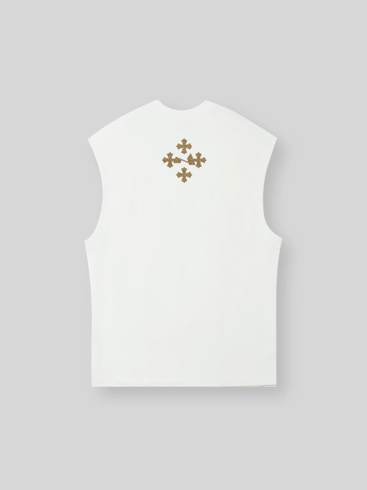 Cross Necklace Print 270g Sleeveless Round Neck Tank Top - Image 8
