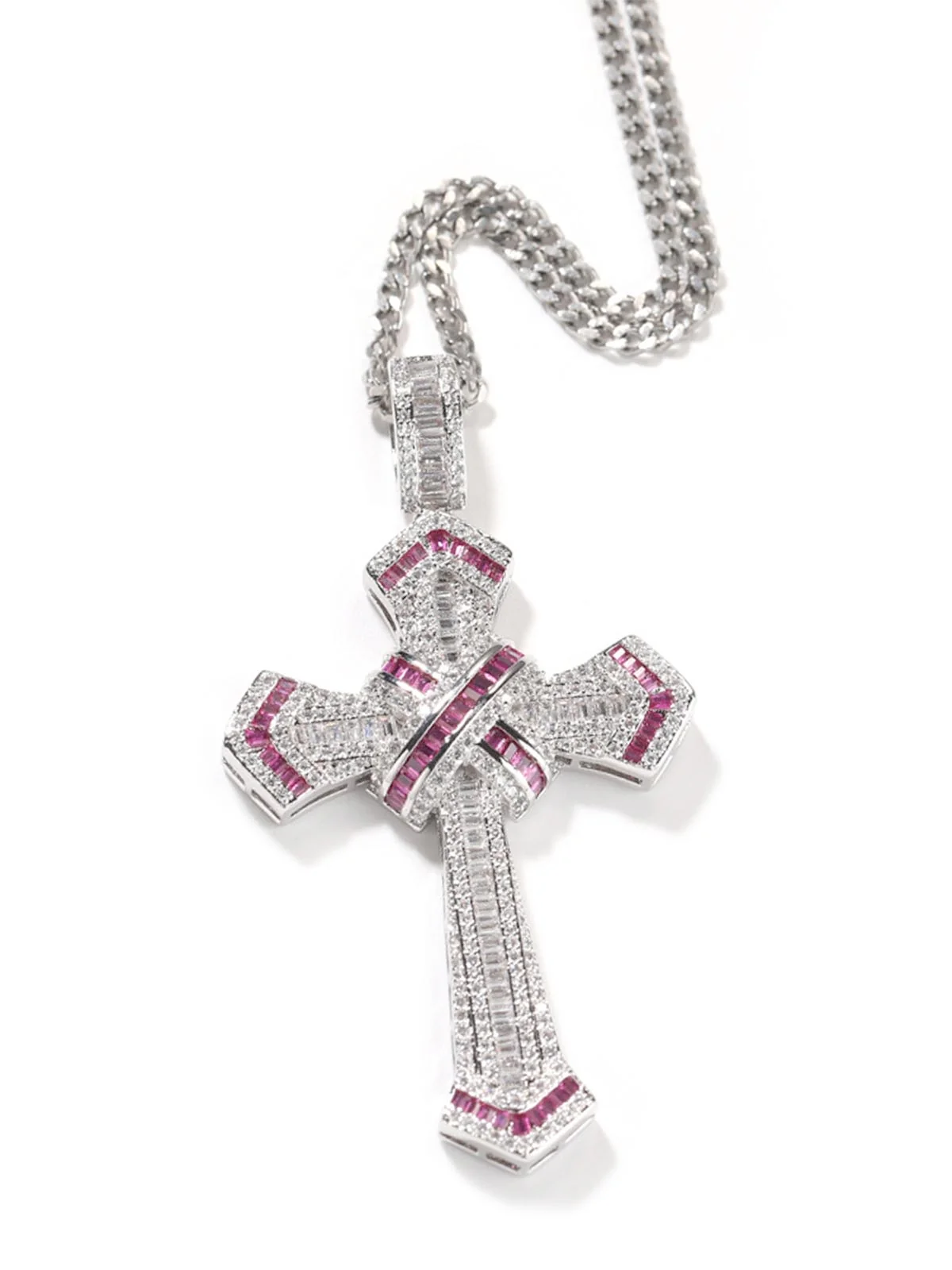 Cross Pendant Copper-Inlaid Zircon Necklace - Image 5