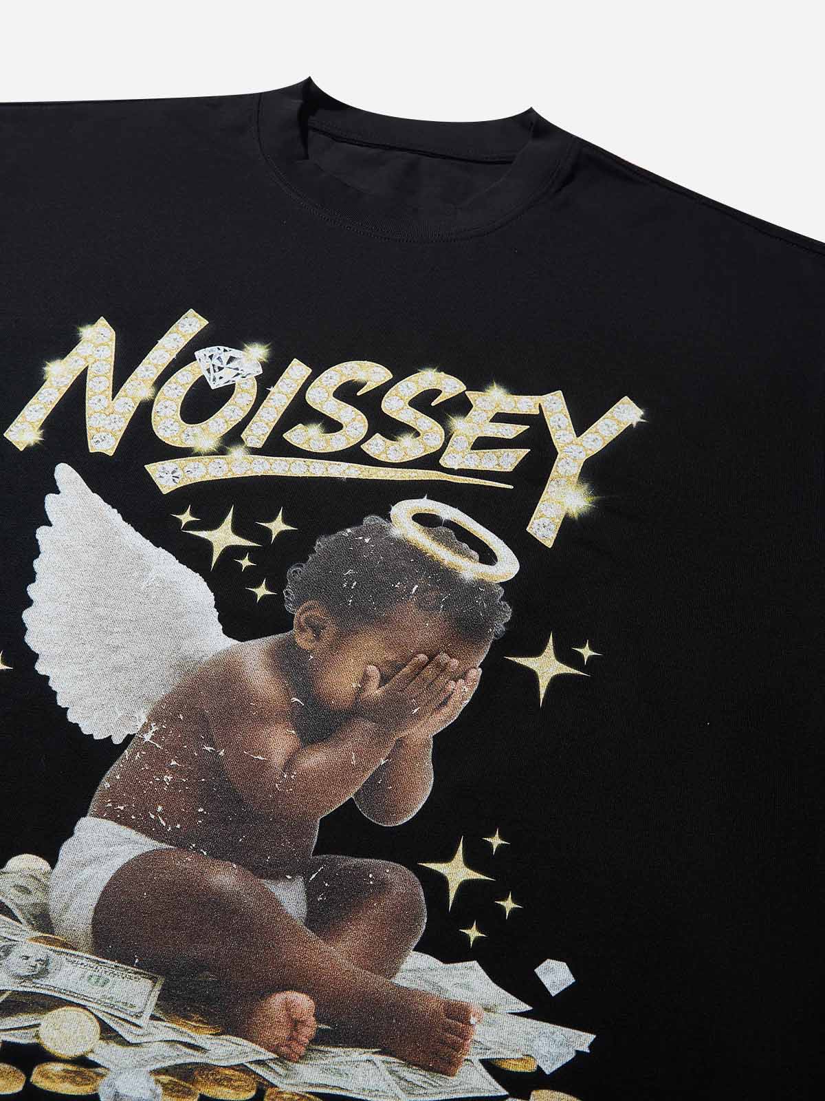 Crying Money Angel Print Boxy Oversized T-shirt - Image 6