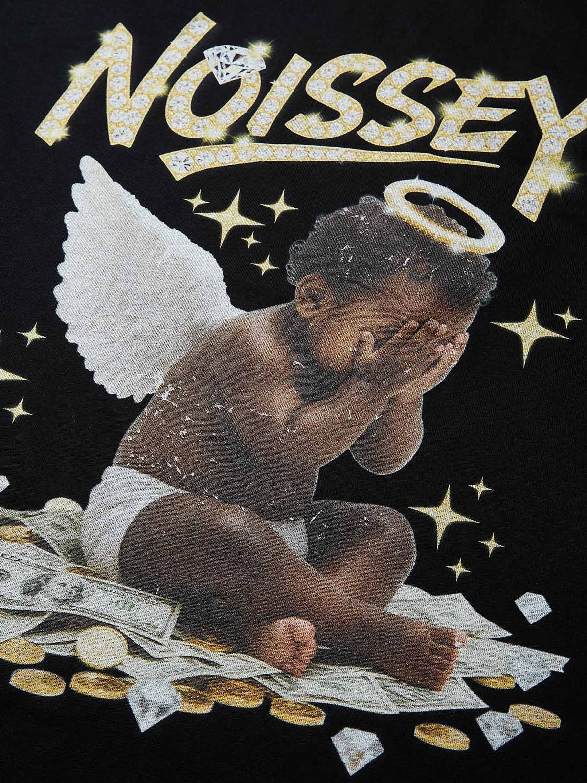 Crying Money Angel Print Boxy Oversized T-shirt - Image 8