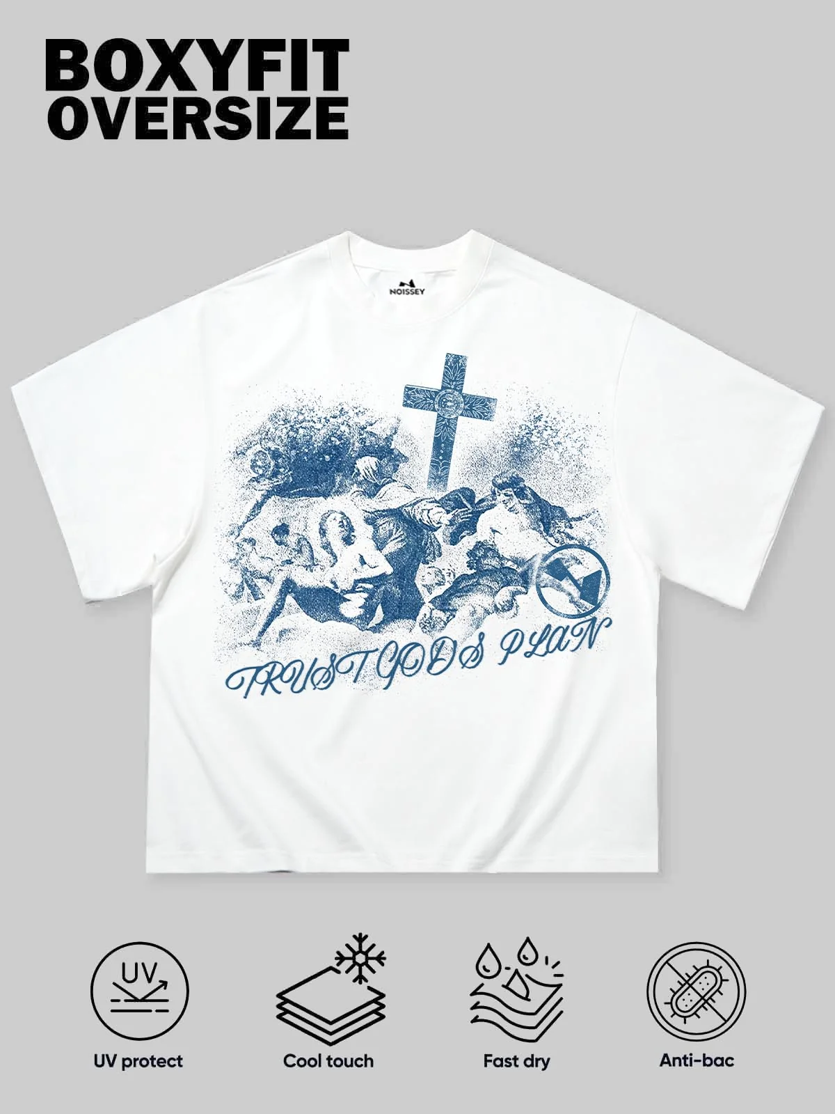 Cyanotype-Style Art Print Boxy oversized T-shirt - Image 2