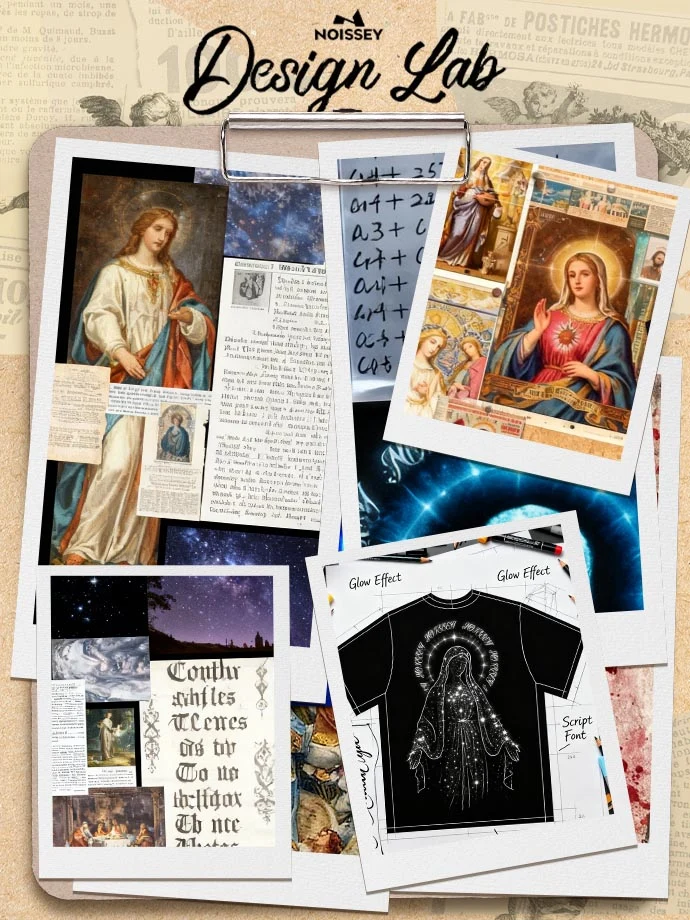 Diamond-Sparkling Virgin Mary Black Print T-shirt - Image 2