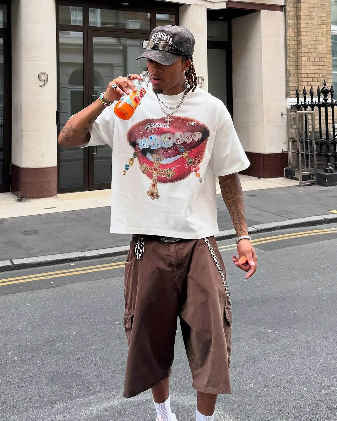 NOISSEY Diamond Cross Grillz" Boxy Oversized Heavyweight Cooling Tee - Image 3