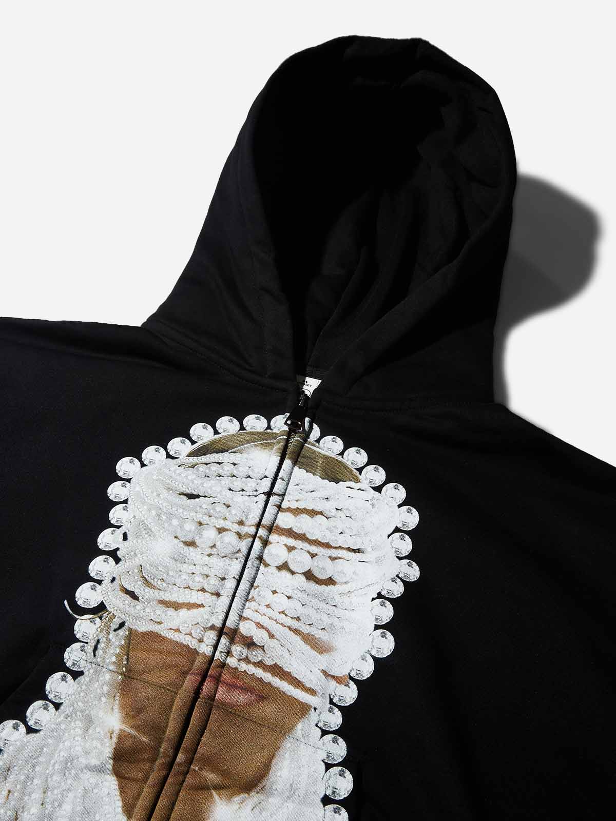 NOISSEY "Pearl Mask" DIY Zip-Up Hoodie (Includes 15 Pearl Pins) - Image 4