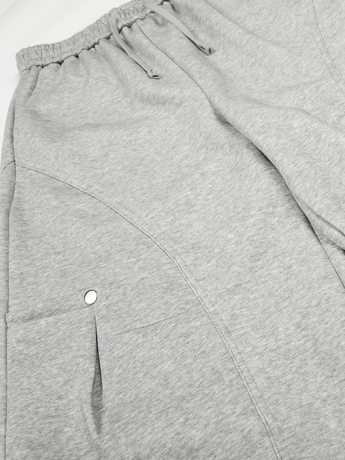 Elastic Waistband Curved-Cut Casual Pants - Image 11