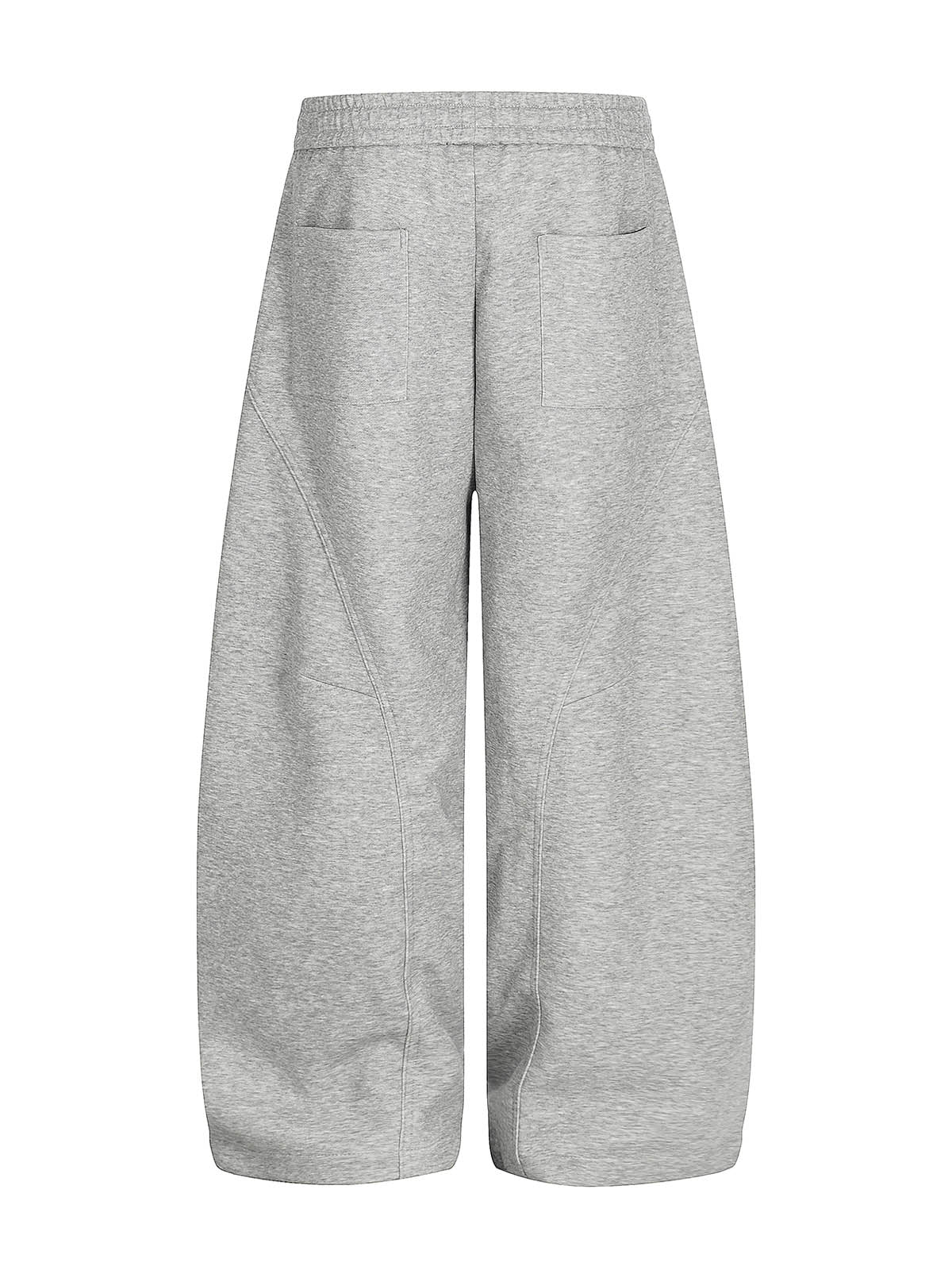 Elastic Waistband Curved-Cut Casual Pants - Image 6