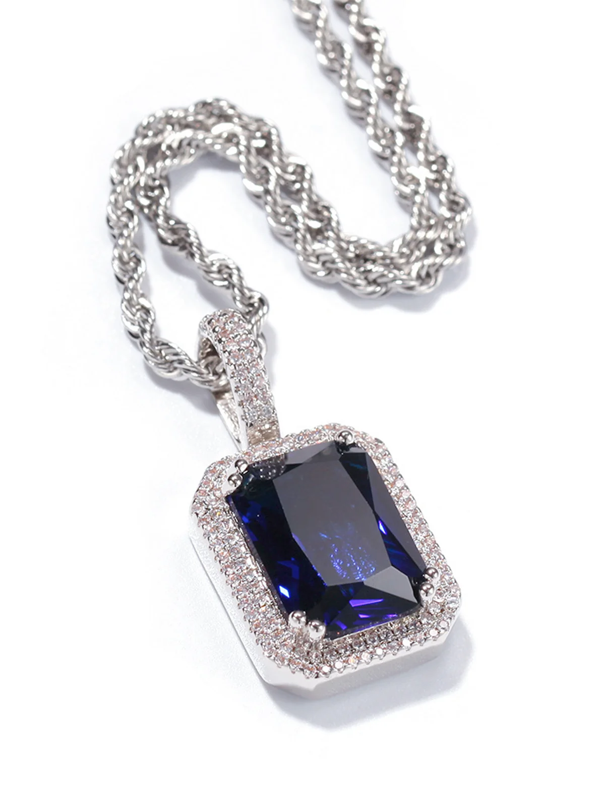Fluorescent square gemstone Necklace - Image 6