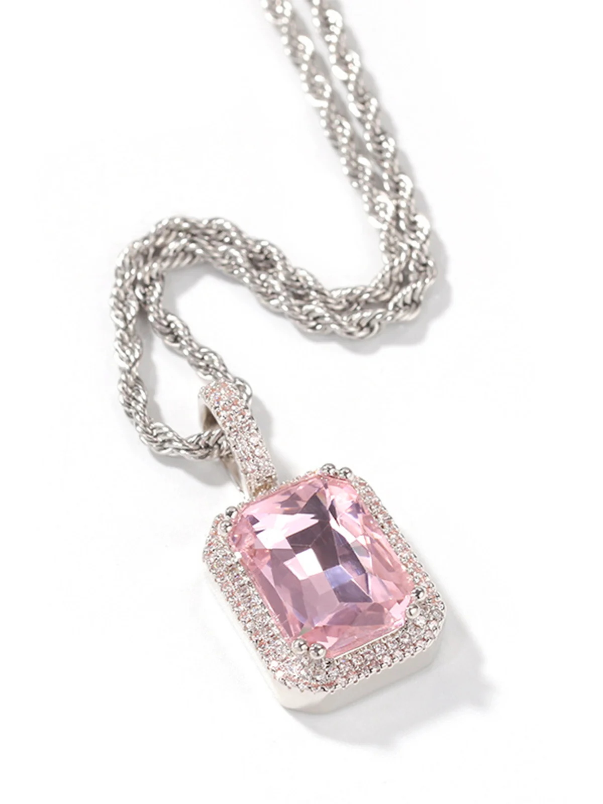 Fluorescent square gemstone Necklace - Image 9