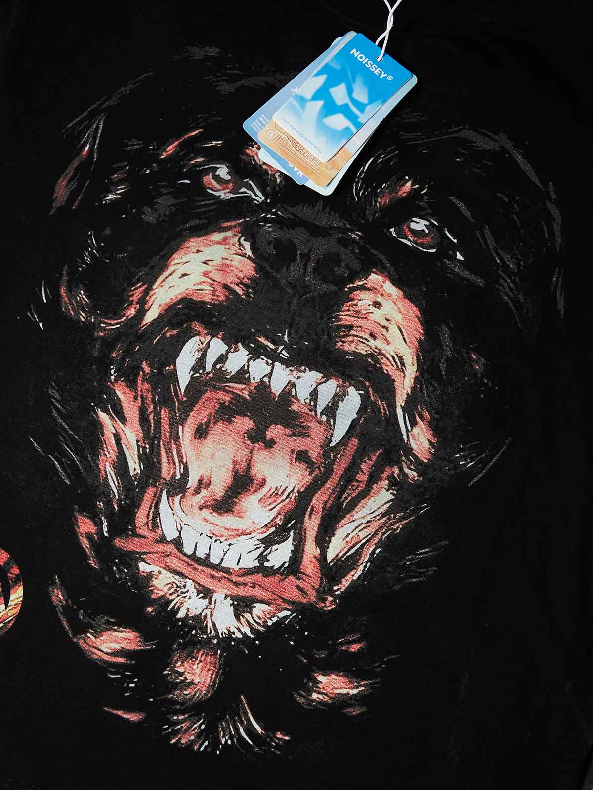 NOISSEY "FEROCIOUS HOUND" DARK ART PRINT - OVERSIZED GRAPHIC TEE - Image 3