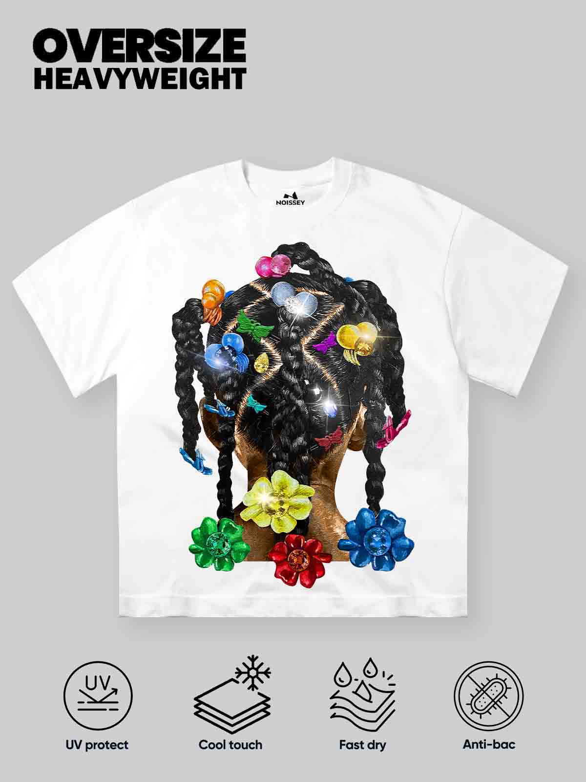 Girlish Braided Hair Art Print T-shirt - Image 5