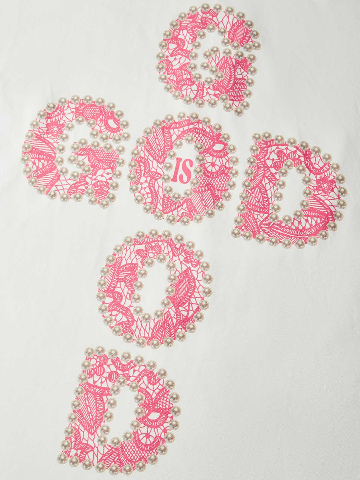 NOISSEY GOD IS GOOD! Lace Pearl Edge Print Tank Top - Image 2