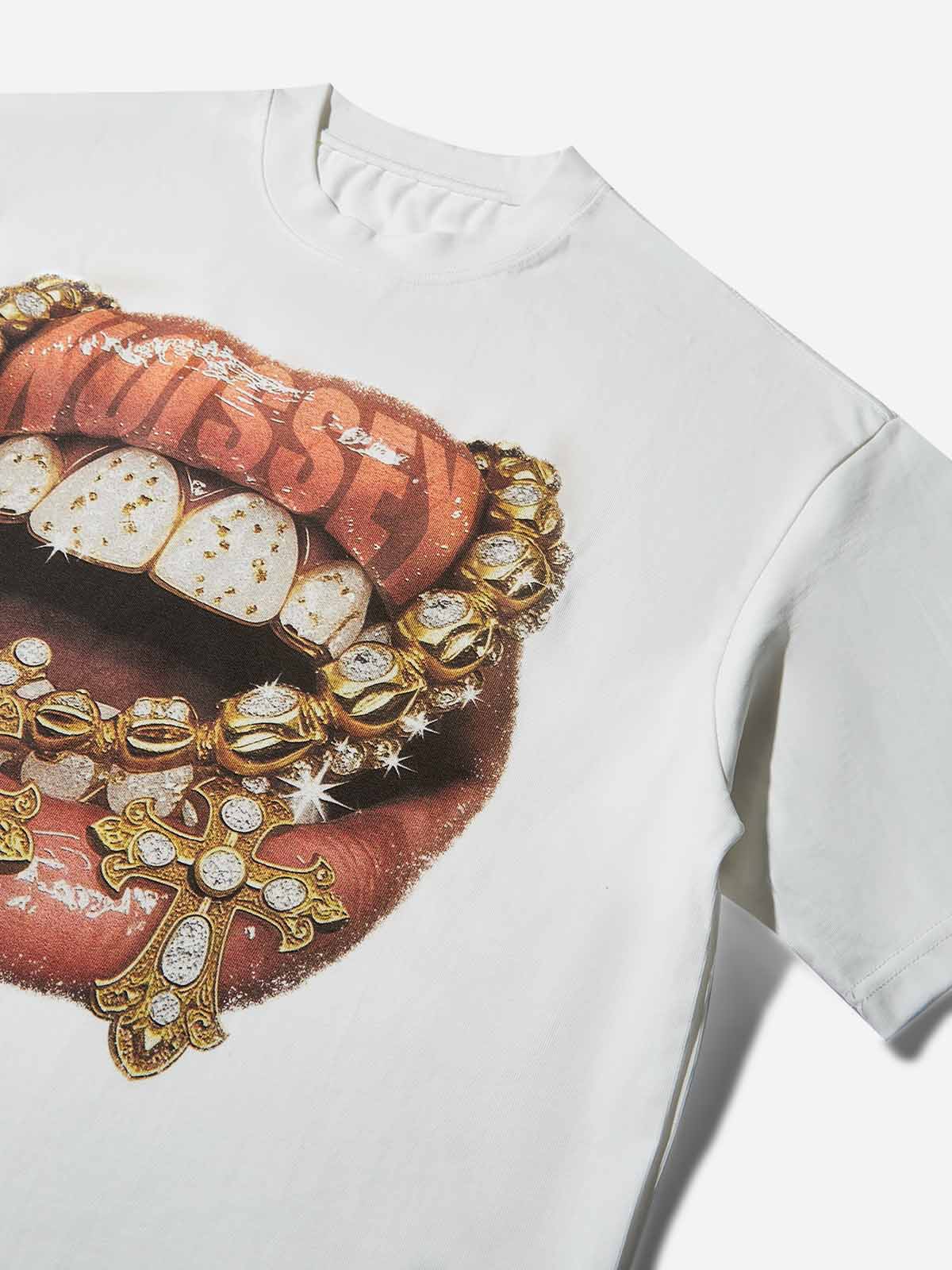 NOISSEY "Gold Cross Chain" Grillz Cooling Boxy Tee - Image 7