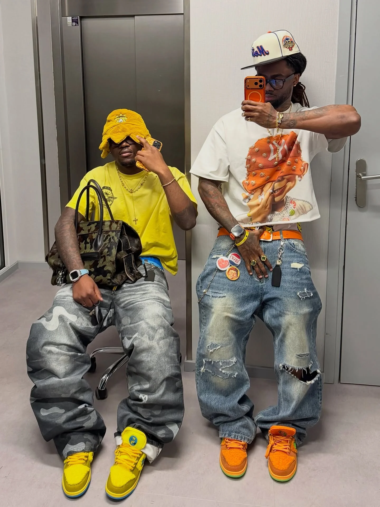 NOISSEY "Bad Boy" Orange Pearl Hat Cooling Boxy Tee - Image 4