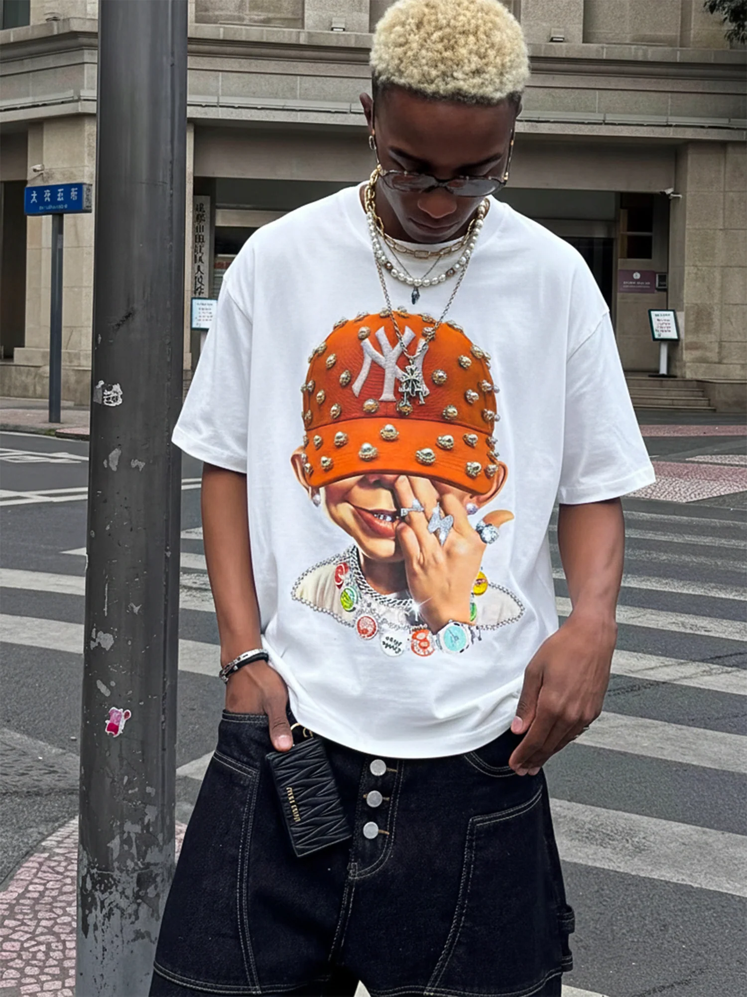 NOISSEY "Bad Boy" Orange Pearl Hat Cooling Boxy Tee - Image 5