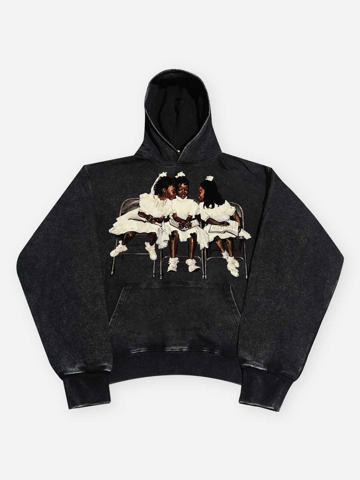 High Quality Laughing Black Girl Print 425g Hoodie - Image 11