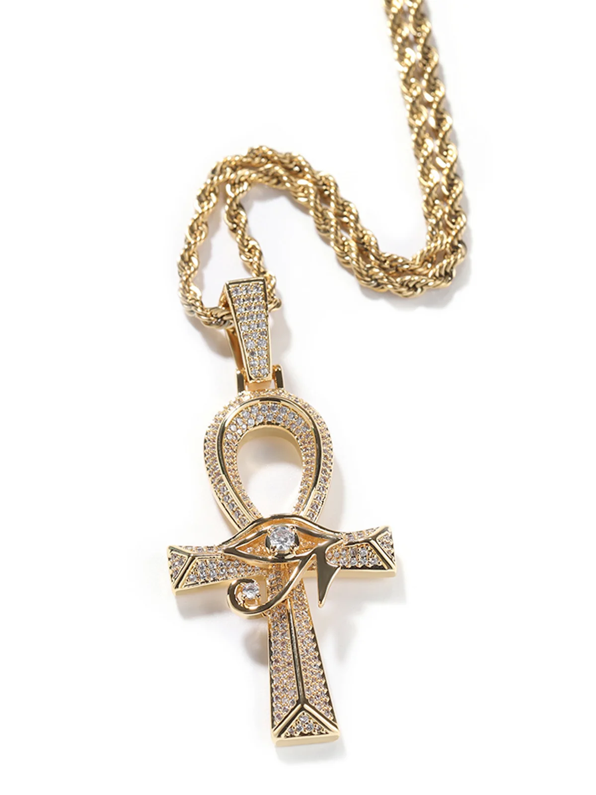 Horus Eye Cross Diamond Necklace - Image 3