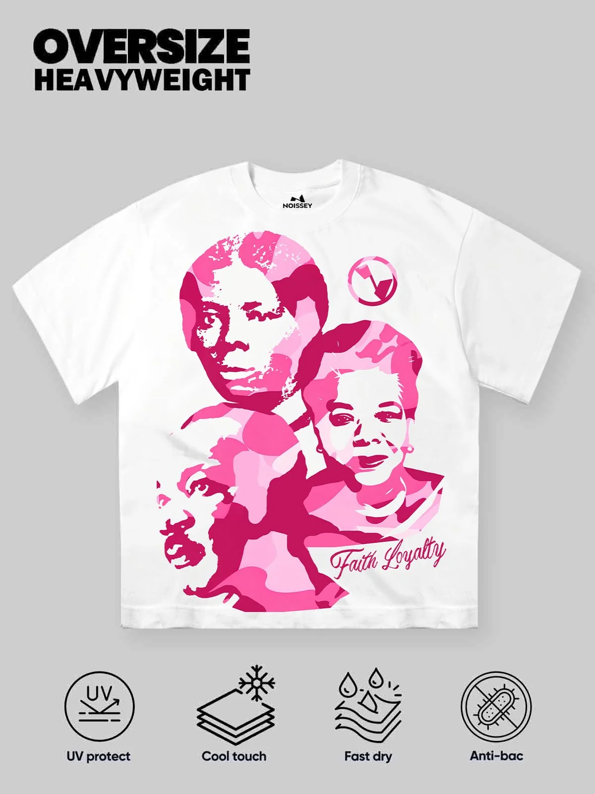 Empowerment in Pink Iconic Portrait Camo Art Graphic T-Shirt - Image 2